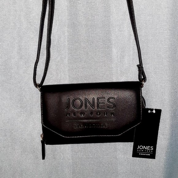 JONES NEW YORK Leather Crossbody Black - NWT - Picture 6 of 8